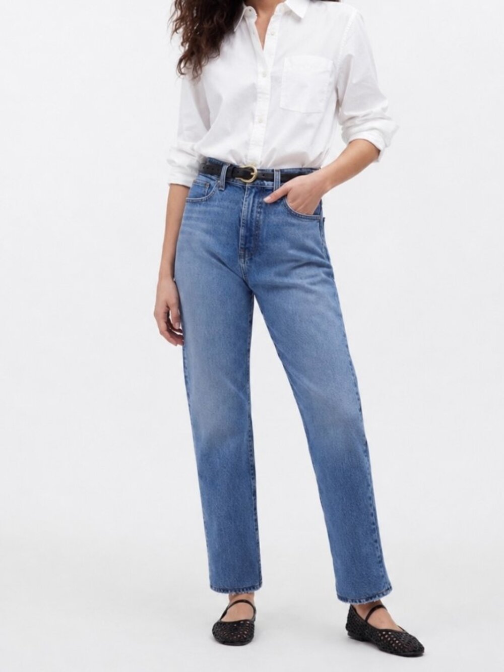Madewell 90s Straight Crop Jeans Sz 25 Light Wash High Rise Denim